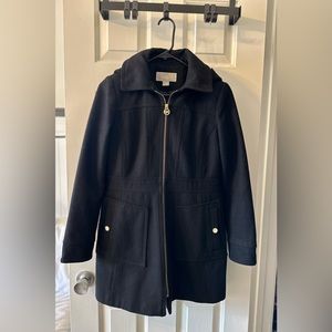 Michale Kors Point Collar Coat With Detachable Hood
